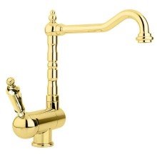 Смеситель для кухни с регулируемым углом наклона излива золото 24 карат, ручка металл Cezares Elite ELITE-LLPM2-03/24-M