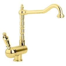 Смеситель для кухни с регулируемым углом наклона излива золото 24 карат, ручка металл Cezares Elite ELITE-LLPM2-03/24-M