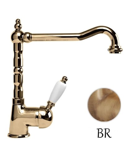 Смеситель для кухни бронза, ручка белая Cezares Elite ELITE-LLM2-02-Bi