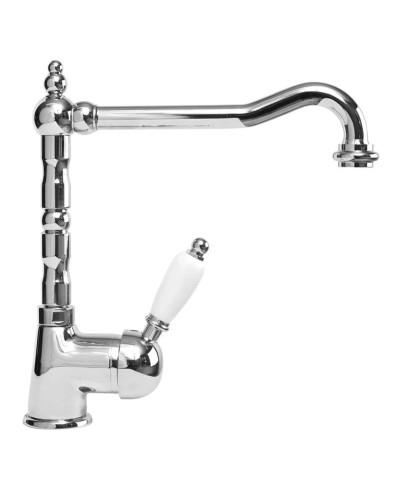 Смеситель для кухни хром, ручка белая Cezares Elite ELITE-LLM2-01-Bi