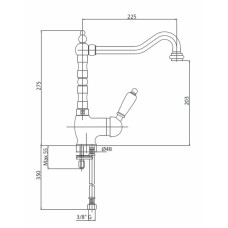 Смеситель для кухни золото 24 карат, ручка белая Cezares Elite ELITE-LLM2-03/24-Bi