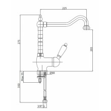 Смеситель для кухни хром, ручка металл Cezares Elite ELITE-LLM2-01-M