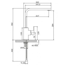 Смеситель для кухни хром, ручка хром Cezares Levico LEVICO-LLM-01