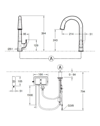 Смеситель для кухни Jacob Delafon Sensate E72218-B7-CP