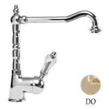 Смеситель для кухни золото 24 карат, ручка Swarovski Cezares Vintage VINTAGE-LLM2-03/24-Sw