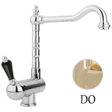 Смеситель для кухни с регулируемым углом наклона излива золото 24 карат, ручка Swarovski Nero Cezares Vintage VINTAGE-LLPM2-03/24-Sw-N