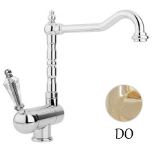 Смеситель для кухни с регулируемым углом наклона излива золото 24 карат, ручка Swarovski Cezares Vintage VINTAGE-LLPM2-03/24-Sw