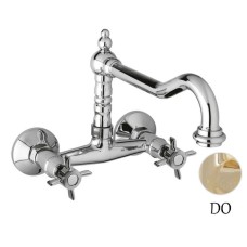 Кухонный смеситель для настенного монтажа золото 24 карат, ручки золото 24 карат Cezares Lord LORD-LLP-03/24