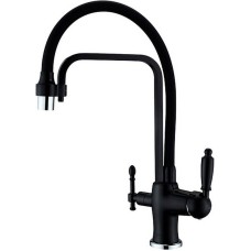 Смеситель для кухни ZorG Sanitary ZR 342-6 YF BLACK Чёрный