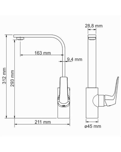 Смеситель для кухни WasserKRAFT Neime 1907 Хром