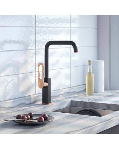 Смеситель для кухни Iddis Slide SLIBG00i05 Черный Розовое золото