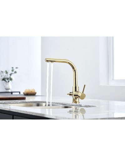 Смеситель для кухни Paulmark Essen Es213011-G Золото