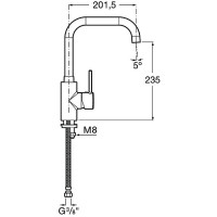 Смеситель для кухни Roca Targa 5A8360C0M Хром