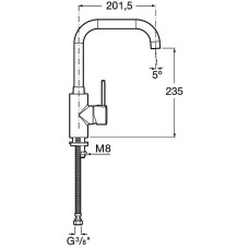 Смеситель для кухни Roca Targa 5A8360C0M Хром