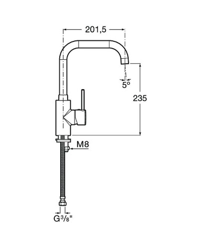Смеситель для кухни Roca Targa 5A8360C0M Хром