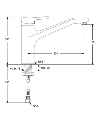 Смеситель для кухни Ideal Standard Ceramix Blue B9495AA