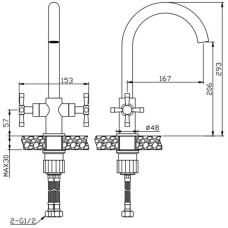 Смеситель для кухни Orange Mia M34-821Gr Графит