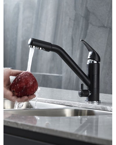 Смеситель для кухни Paulmark Hessen He213017-418 Черный металлик