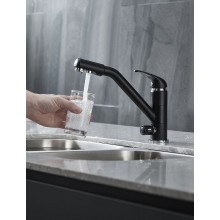 Смеситель для кухни Paulmark Hessen He213017-418 Черный металлик