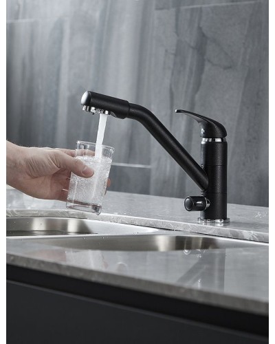 Смеситель для кухни Paulmark Hessen He213017-418 Черный металлик