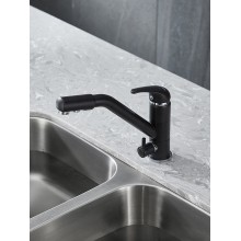 Смеситель для кухни Paulmark Hessen He213017-418 Черный металлик