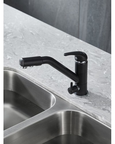 Смеситель для кухни Paulmark Hessen He213017-418 Черный металлик