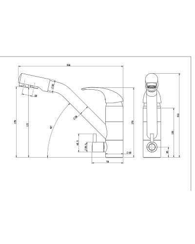 Смеситель для кухни Paulmark Hessen He213017-418 Черный металлик