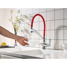 Смеситель для кухни Lemark Comfort LM3070C-Red Красный Хром