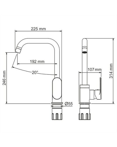 Смеситель для кухни WasserKRAFT Mindel 8507 Белый матовый