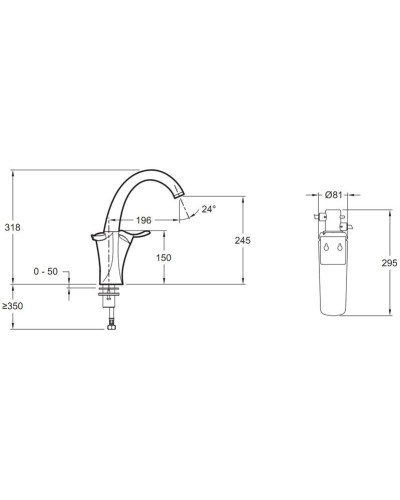 Смеситель для кухни Jacob Delafon Carafe E18865-VS Сталь