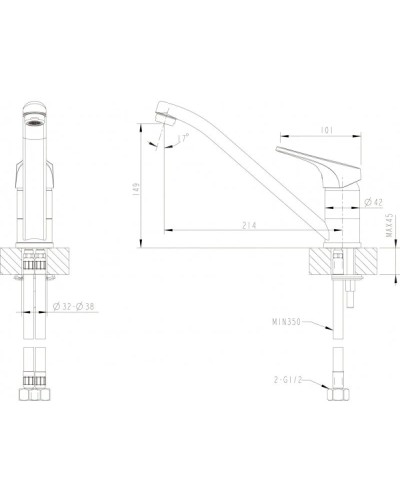 Смеситель для кухни Bravat Drop-D F748162C-1