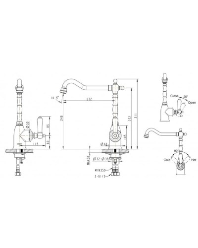 Смеситель для кухни Bravat Art F775109G-1