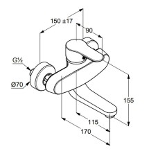 Смеситель для кухни Kludi Objekta 328810575 Хром