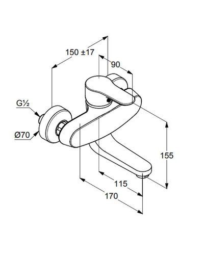 Смеситель для кухни Kludi Objekta 328810575 Хром