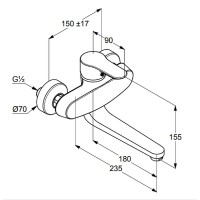 Смеситель для кухни Kludi Objekta 328820575 Хром