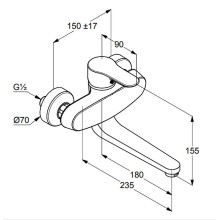 Смеситель для кухни Kludi Objekta 328820575 Хром