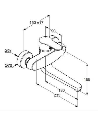 Смеситель для кухни Kludi Objekta 328820575 Хром