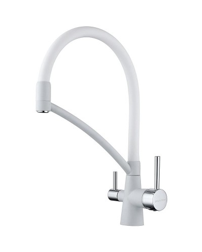 Смеситель для кухни Paulmark Siegen Si213111-431 Белый матовый Хром