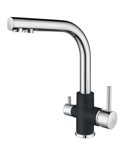 Смеситель для кухни Paulmark Essen Es213011-BLCR Черный Хром