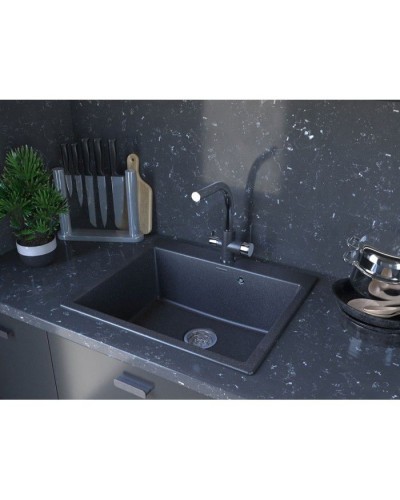 Смеситель для кухни Paulmark Essen Es213011-BLCR Черный Хром