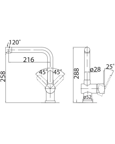 Смеситель для кухни BelBagno Tanaro TAN-LAM-CRM