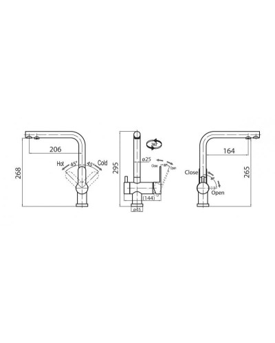 Смеситель для кухни с подключением к фильтру BelBagno Tanaro TAN-LACM-CRM