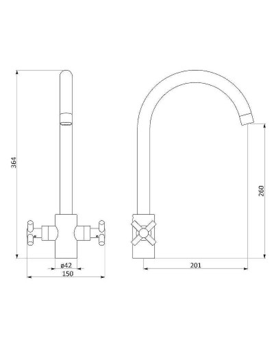 Смеситель для кухни Damixa RedBlu Neo Classic 270000000 Графит
