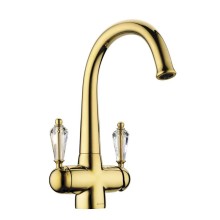 Смеситель для кухни с подключением к фильтру золото Omoikiri Okinawa-G