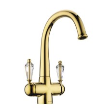 Смеситель для кухни с подключением к фильтру золото Omoikiri Okinawa-G