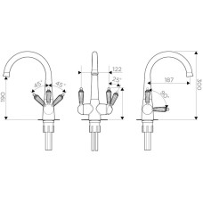 Смеситель для кухни с подключением к фильтру золото Omoikiri Okinawa-G