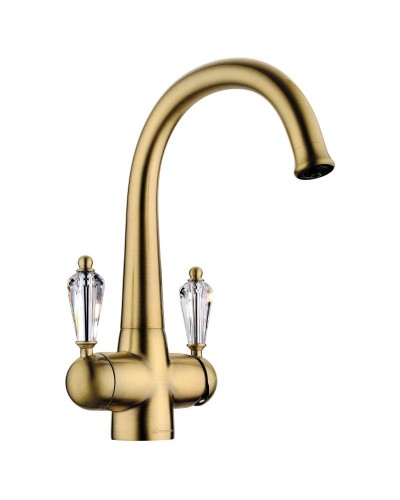 Смеситель для кухни с подключением к фильтру античная латунь Omoikiri Okinawa-AB