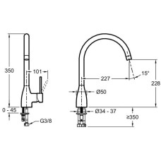 Смеситель для кухни Jacob Delafon Mariette E23303-CP Хром