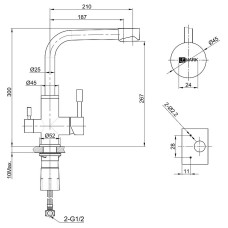 Смеситель для кухни Lemark Expert LM5061G Золото