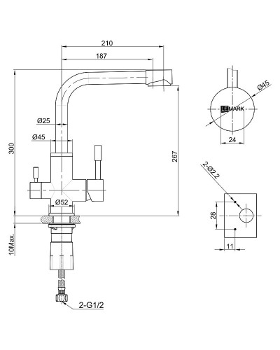 Смеситель для кухни Lemark Expert LM5061G Золото